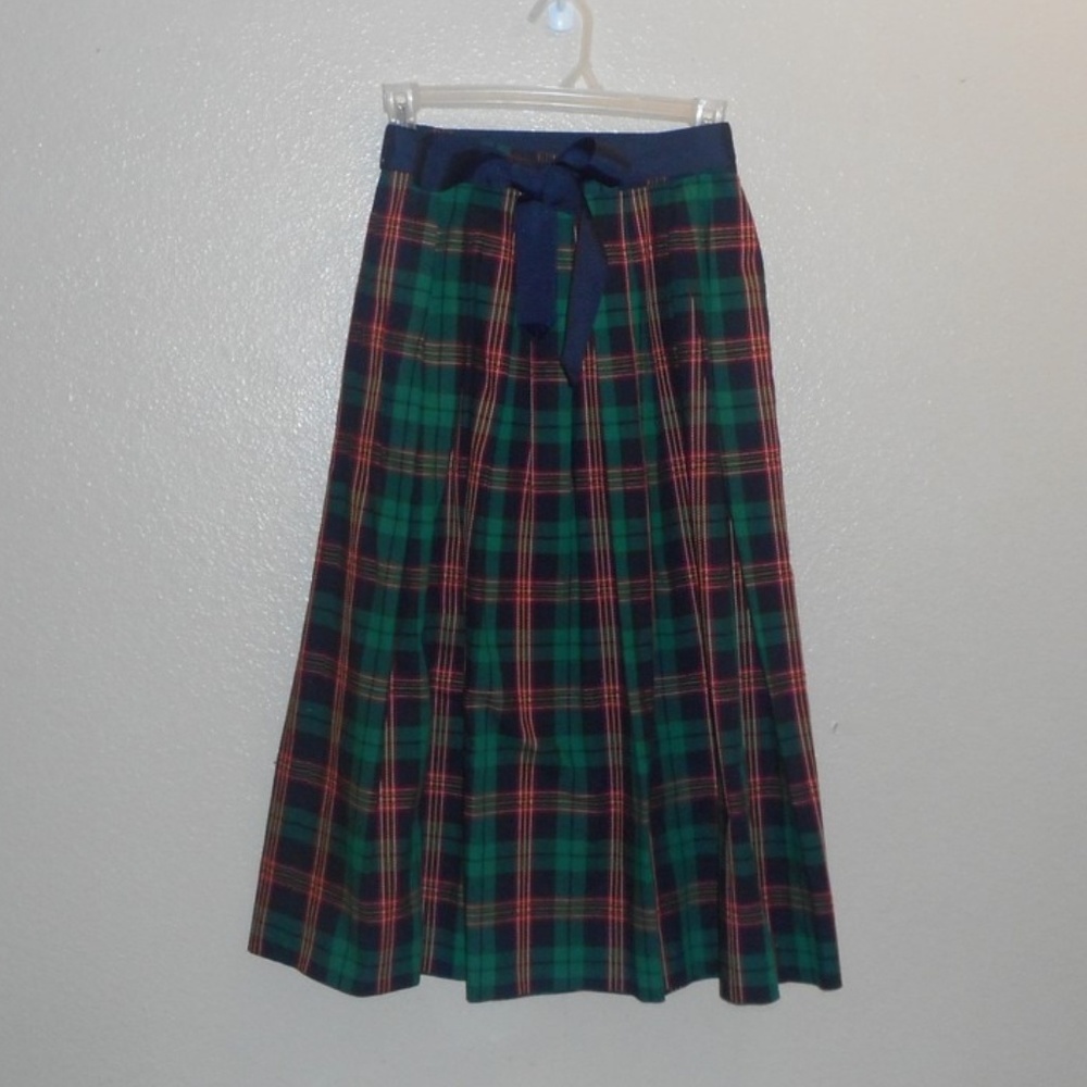 Vintage Christmas plaid skirt Susan Bristol